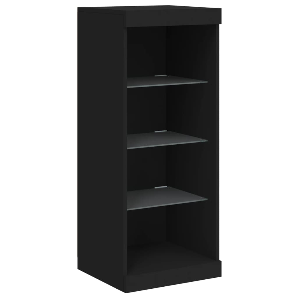 Skjenk Svart med LED-lys 162x37x100 cm