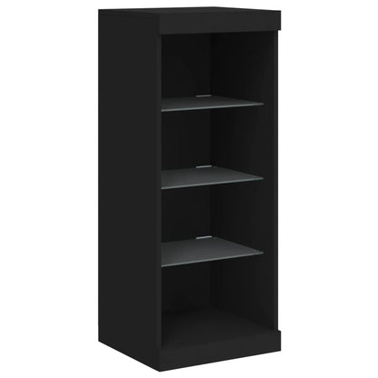 Skjenk Svart med LED-lys 162x37x100 cm
