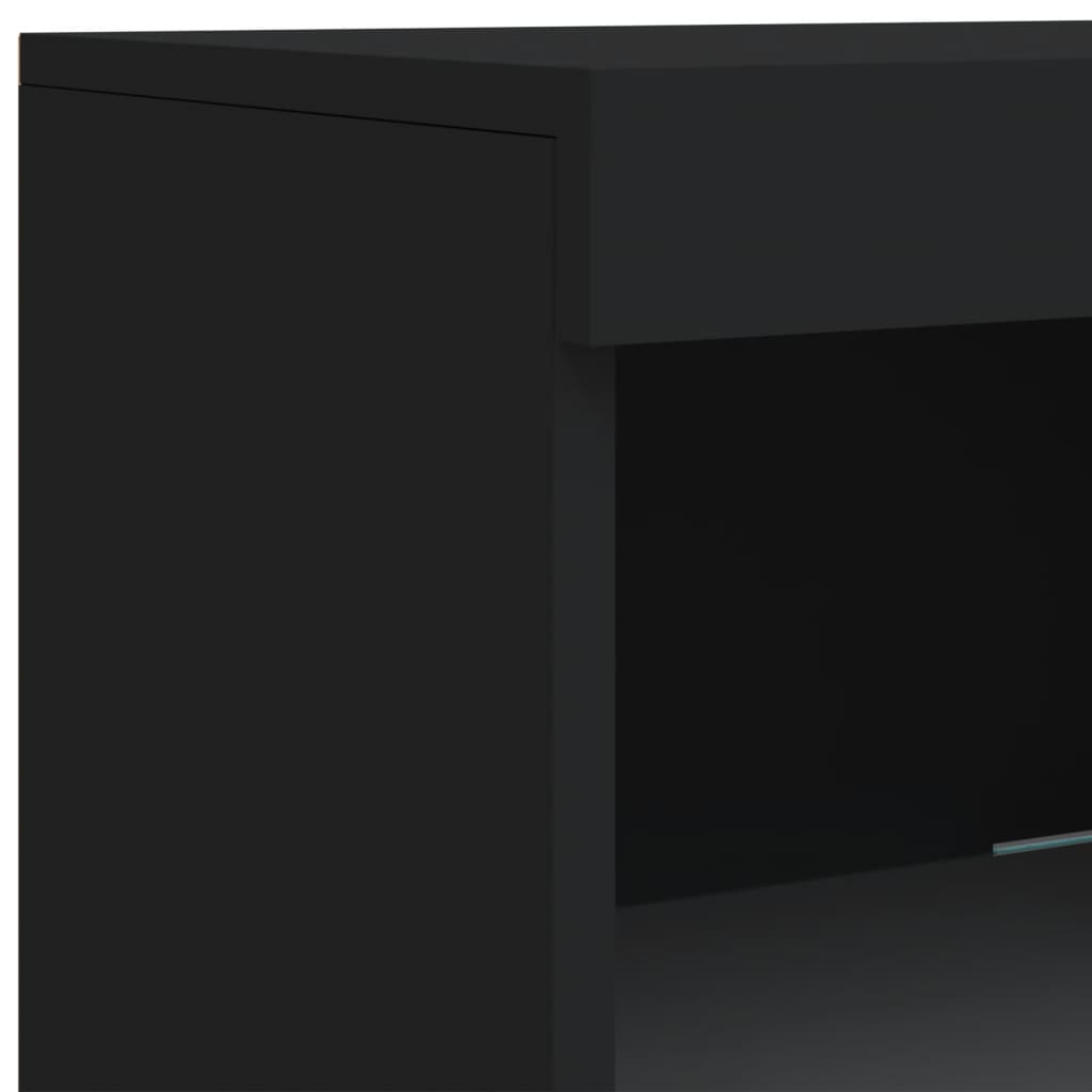 Skjenk Svart med LED-lys 162x37x100 cm
