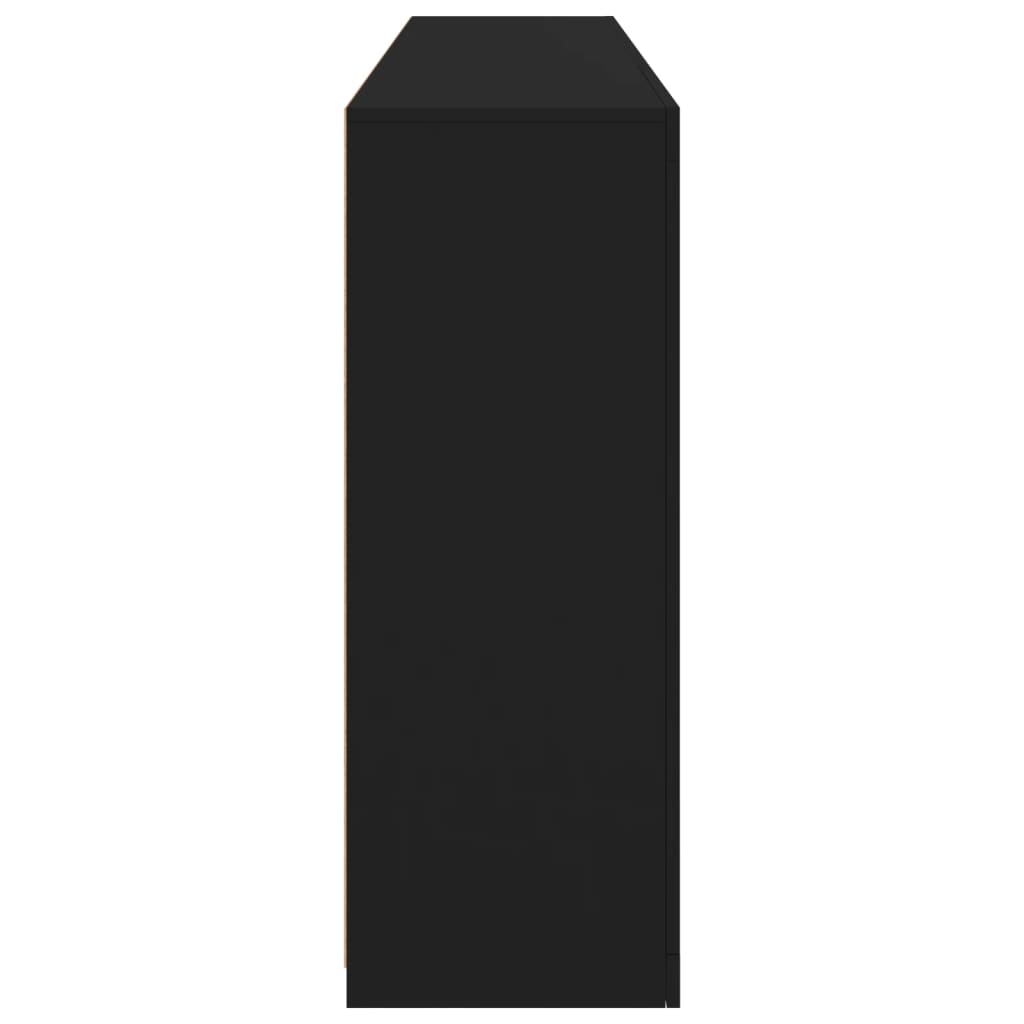 Skjenk Svart med LED-lys 181,5x37x100 cm