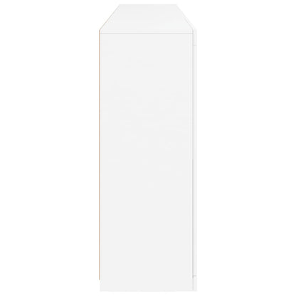Skjenk Hvit med LED-lys 202x37x100 cm