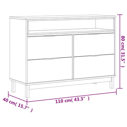 Kommode Tre heltre furu FLAM 110x40x80 cm