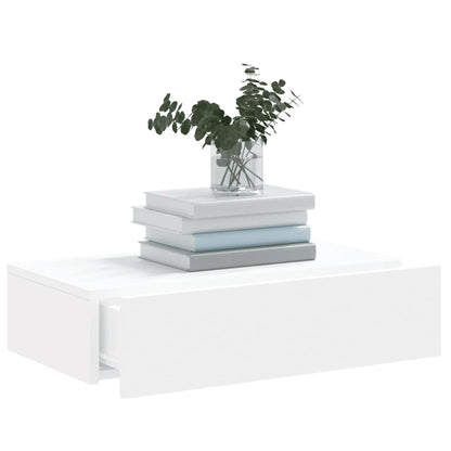 TV-Møbel Hvit TV-benk med LED-lys 60x35x15,5 cm