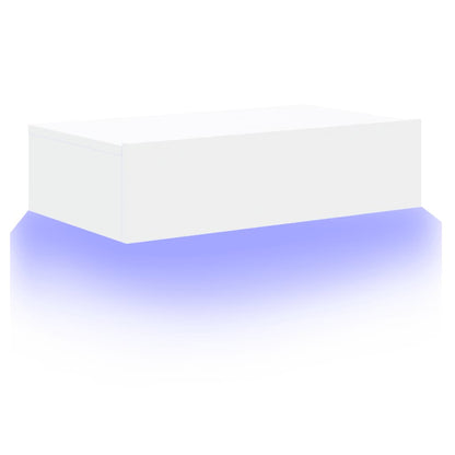 TV-Møbel Hvit TV-benk med LED-lys 60x35x15,5 cm