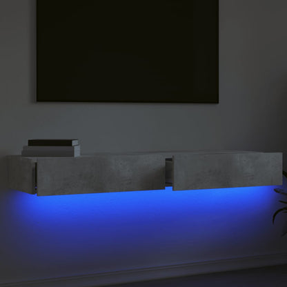 TV-Møbel Betonggrå TV-Benk med LED-lys 2 stk 60x35x15,5 cm?