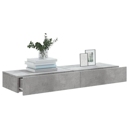 TV-Møbel Betonggrå TV-Benk med LED-lys 2 stk 60x35x15,5 cm?