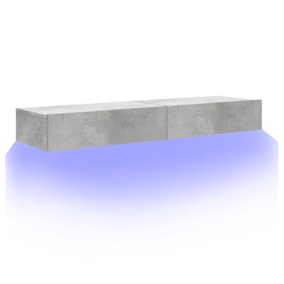TV-Møbel Betonggrå TV-Benk med LED-lys 2 stk 60x35x15,5 cm?