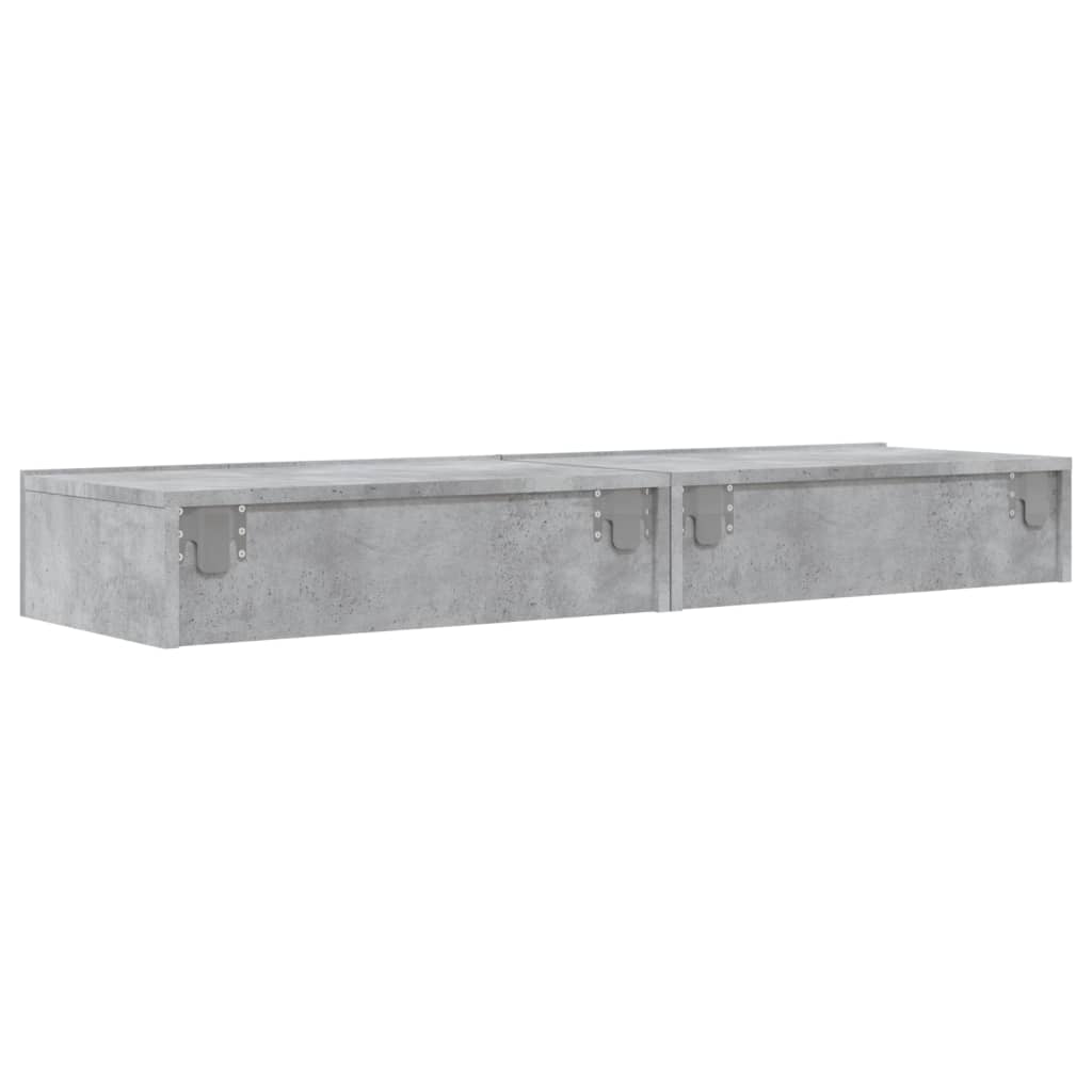 TV-Møbel Betonggrå TV-Benk med LED-lys 2 stk 60x35x15,5 cm?