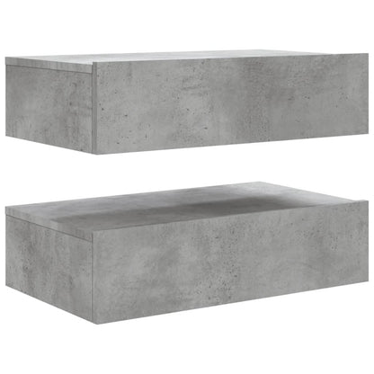 TV-Møbel Betonggrå TV-Benk med LED-lys 2 stk 60x35x15,5 cm?