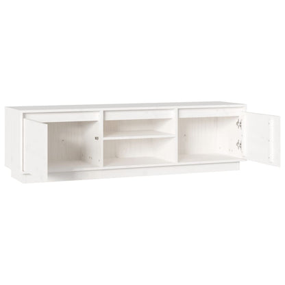 TV-Møbel Hvit TV-benk 140x35x40 cm heltre furu