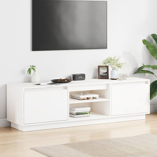 TV-Møbel Hvit TV-benk 140x35x40 cm heltre furu