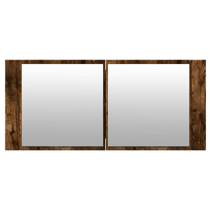 Baderomsspeil LED Speilskap til baderom Røkt Eik 100x12x45 cm