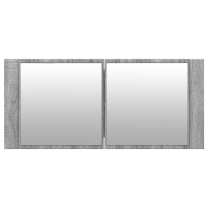 Baderomsspeil LED Speilskap for baderom Sonoma Grå 100x12x45 cm