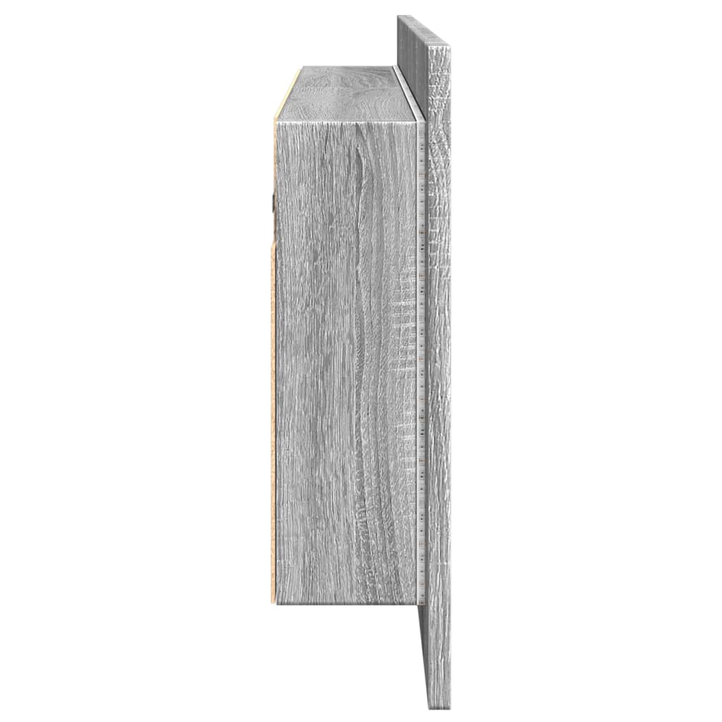 Baderomsspeil LED Speilskap for baderom Sonoma Grå 100x12x45 cm