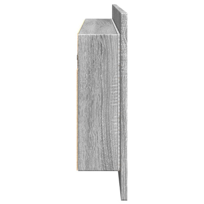 Baderomsspeil LED Speilskap for baderom Sonoma Grå 100x12x45 cm