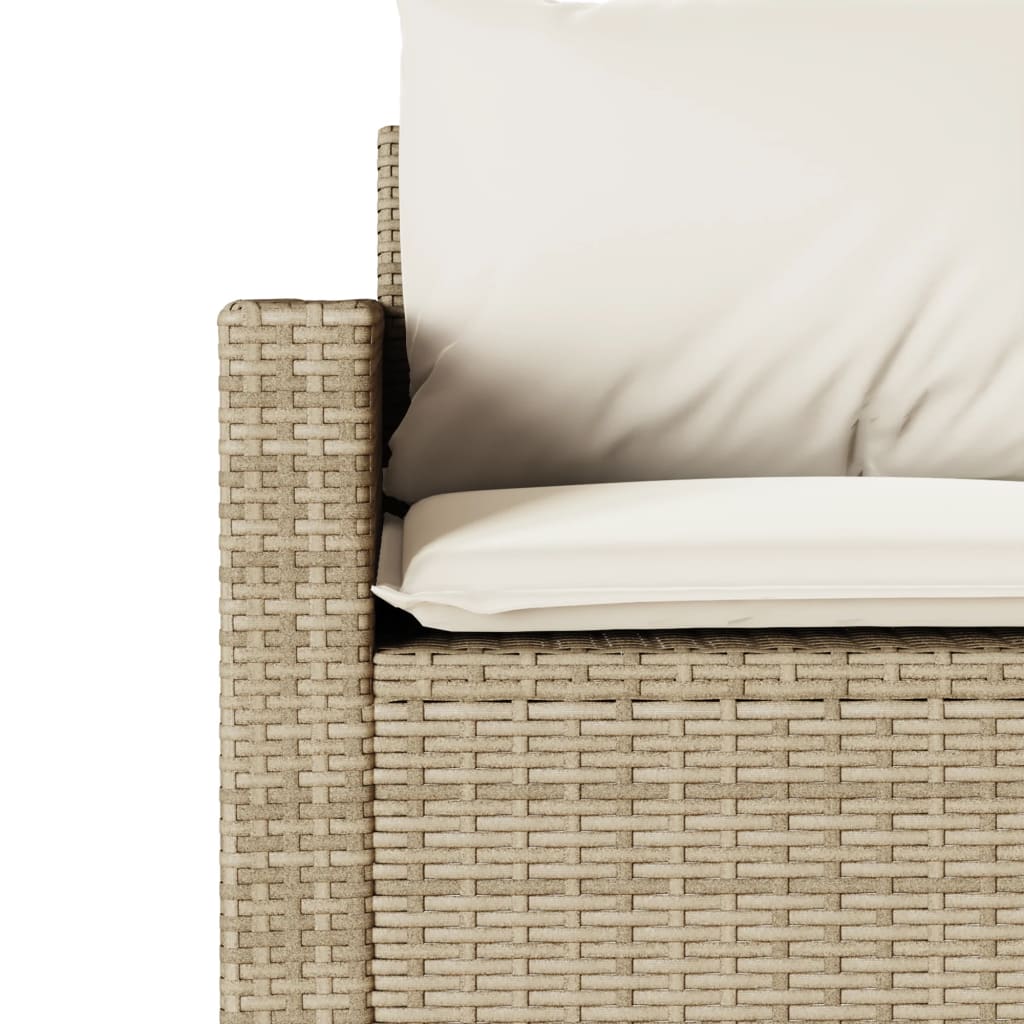 Hagesofa med puter 02 deler beige polyrotting