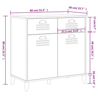 Skjenk Svart VIKEN 80x40x80 cm