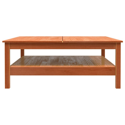 Salongbord Sofabord Tre heltre furu voksbrun 100x100x40 cm