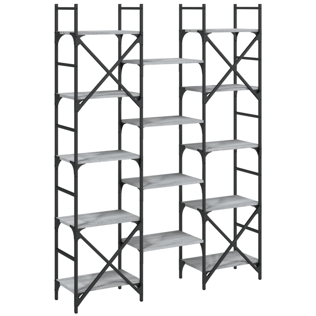 Bokhylle Sonoma Grå 127,5x28,5x172,5 cm