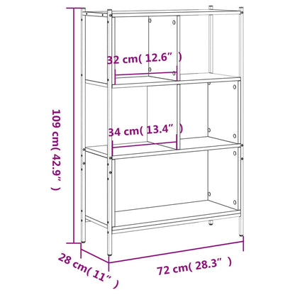 Bokhylle Brun Eik 72x28x109 cm