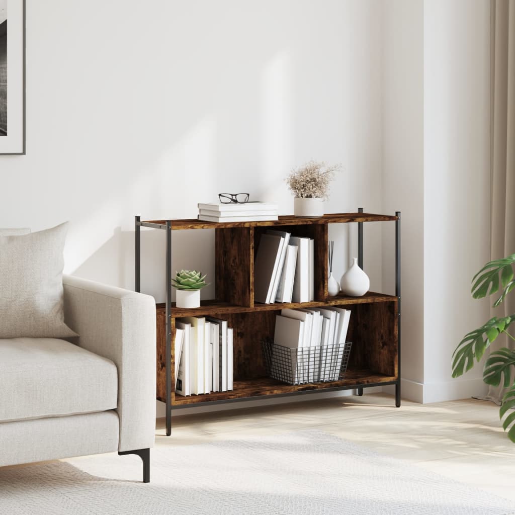Bokhylle røkt eik 102x28x77,5 cm konstruert tre