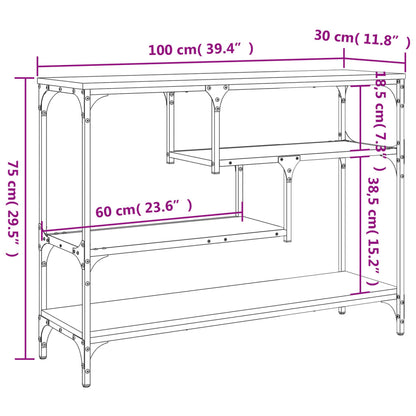 Avlastningsbord Konsollbord Svart 100x30x75 cm