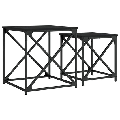 Salongbord Sofabord Svart Stablebare 2 stk