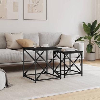 Salongbord Sofabord Svart Stablebare 2 stk
