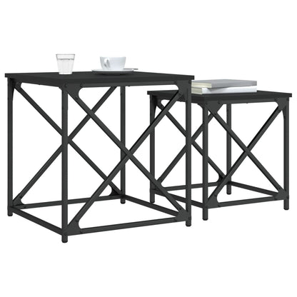 Salongbord Sofabord Svart Stablebare 2 stk