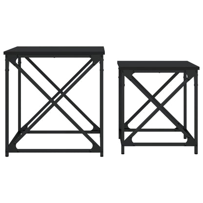 Salongbord Sofabord Svart Stablebare 2 stk