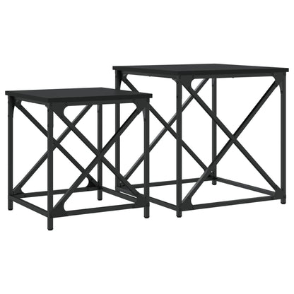 Salongbord Sofabord Svart Stablebare 2 stk