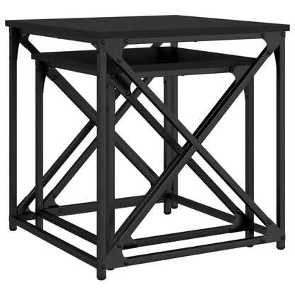 Salongbord Sofabord Svart Stablebare 2 stk