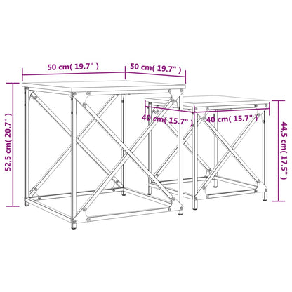 Salongbord Sofabord Svart Stablebare 2 stk
