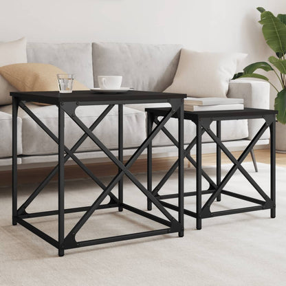 Salongbord Sofabord Svart Stablebare 2 stk