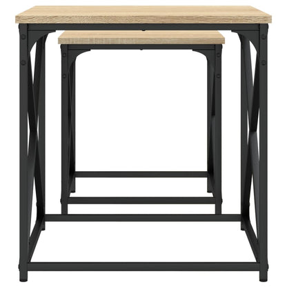 Salongbord Sofabord Sonoma Eik Stablebare 2 stk