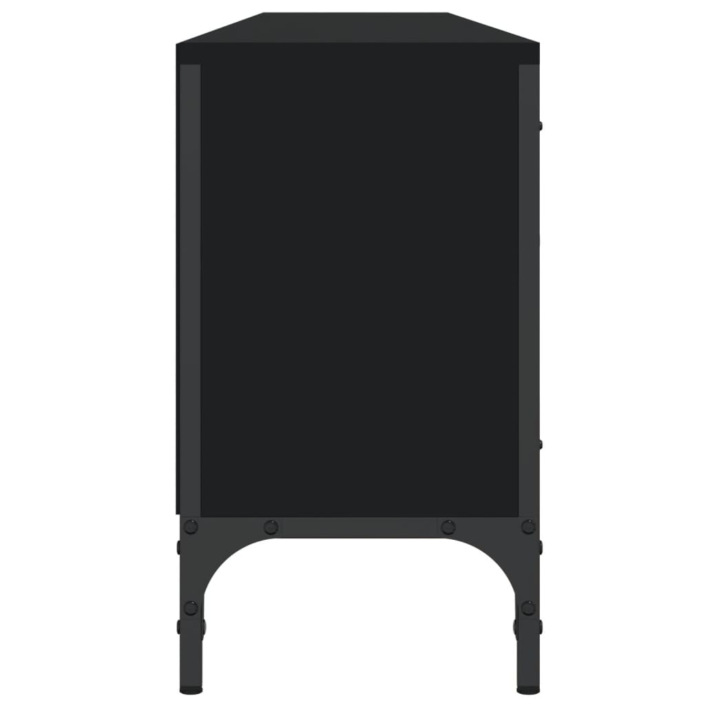 TV-Møbel Svart TV-benk med skuff 200x25x44 cm