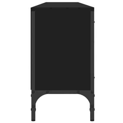TV-Møbel Svart TV-benk med skuff 200x25x44 cm