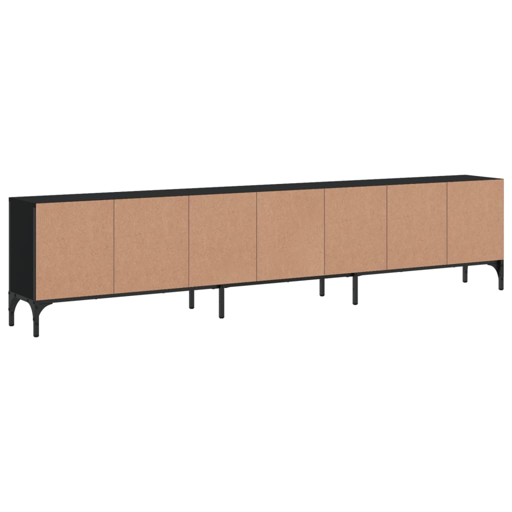 TV-Møbel Svart TV-benk med skuff 200x25x44 cm