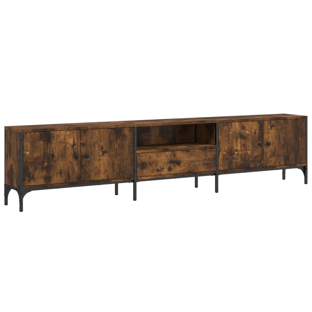 TV-Møbel Røkt EikTV-benk med skuff 200x25x44 cm