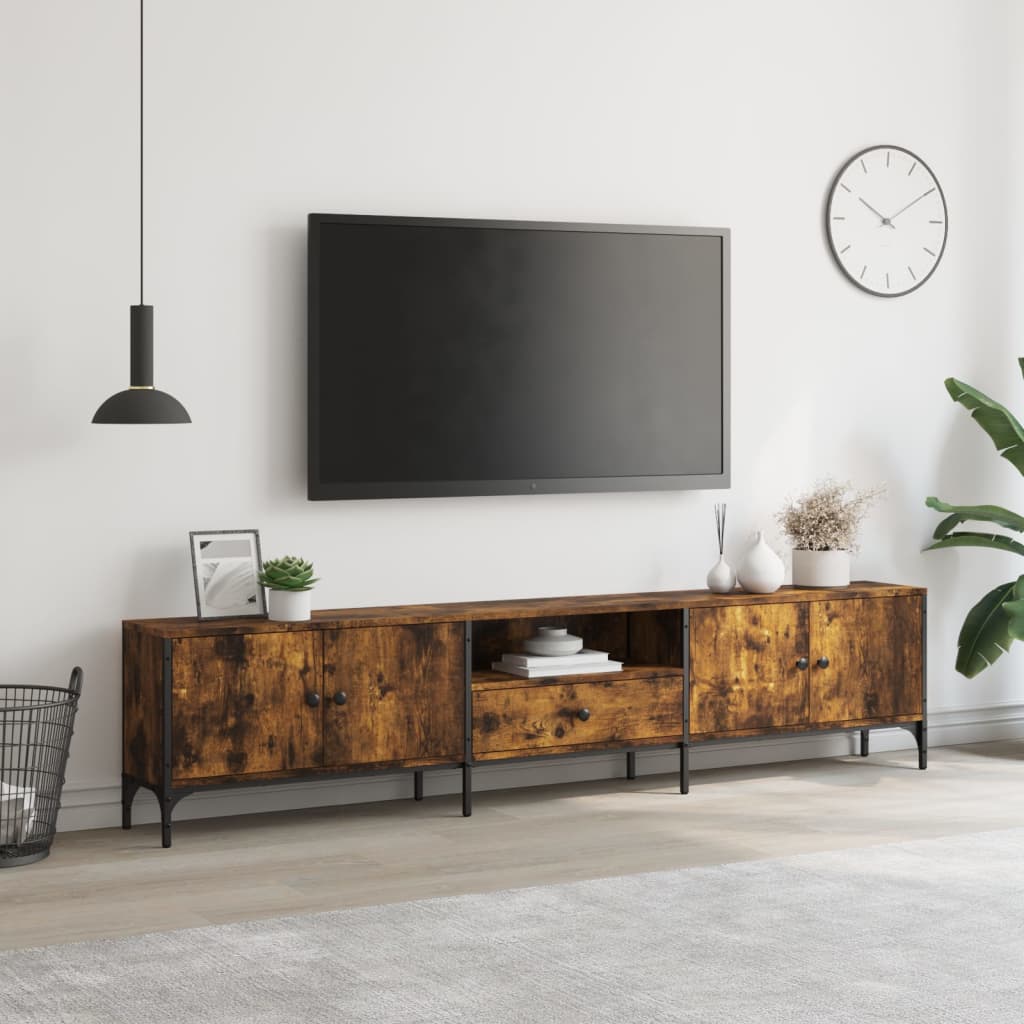 TV-Møbel Røkt EikTV-benk med skuff 200x25x44 cm
