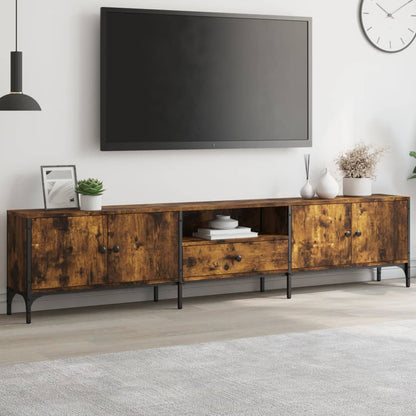 TV-Møbel Røkt EikTV-benk med skuff 200x25x44 cm