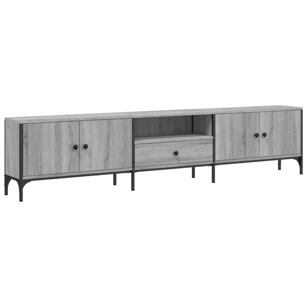 TV-Møbel Sonoma Grå TV-benk med skuff 200x25x44 cm