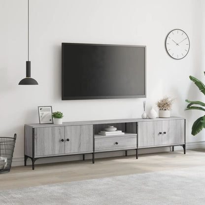 TV-Møbel Sonoma Grå TV-benk med skuff 200x25x44 cm