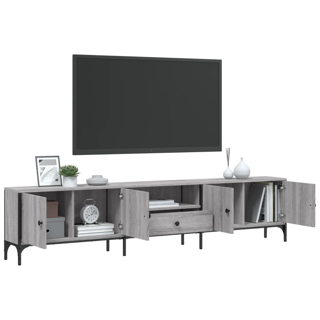 TV-Møbel Sonoma Grå TV-benk med skuff 200x25x44 cm