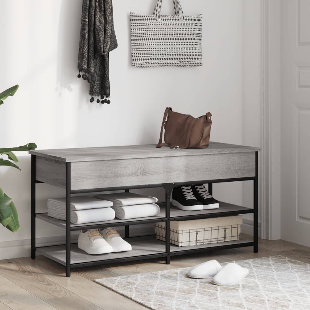 Skoskap Skohylle Skobenk Sonoma Grå 100x42,5x50 cm