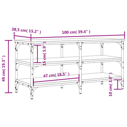 Skoskap Skohylle Skobenk Svart 100x38,5x49 cm