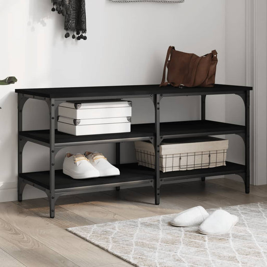 Skoskap Skohylle Skobenk Svart 100x38,5x49 cm