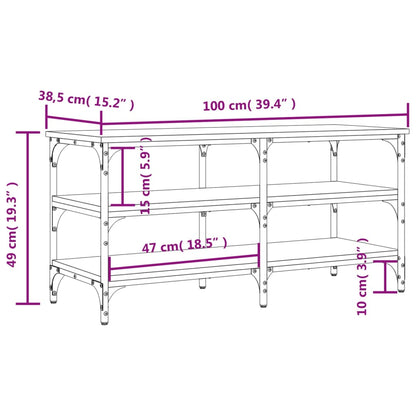 Skoskap Skohylle Skobenk Brun Eik 100x38,5x49 cm