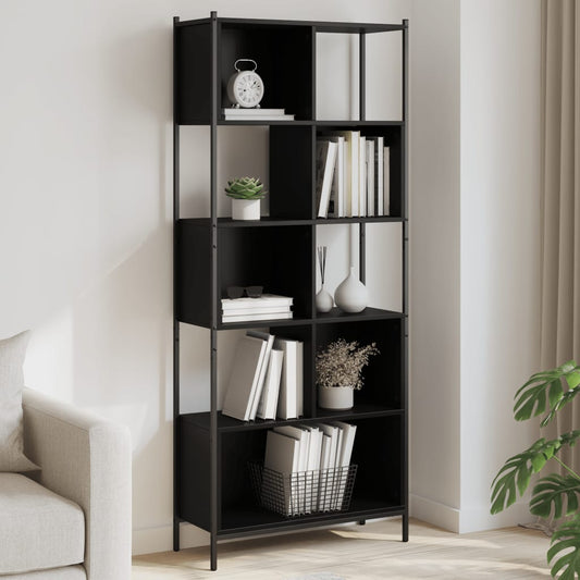Bokhylle Svart 72x28x172 cm
