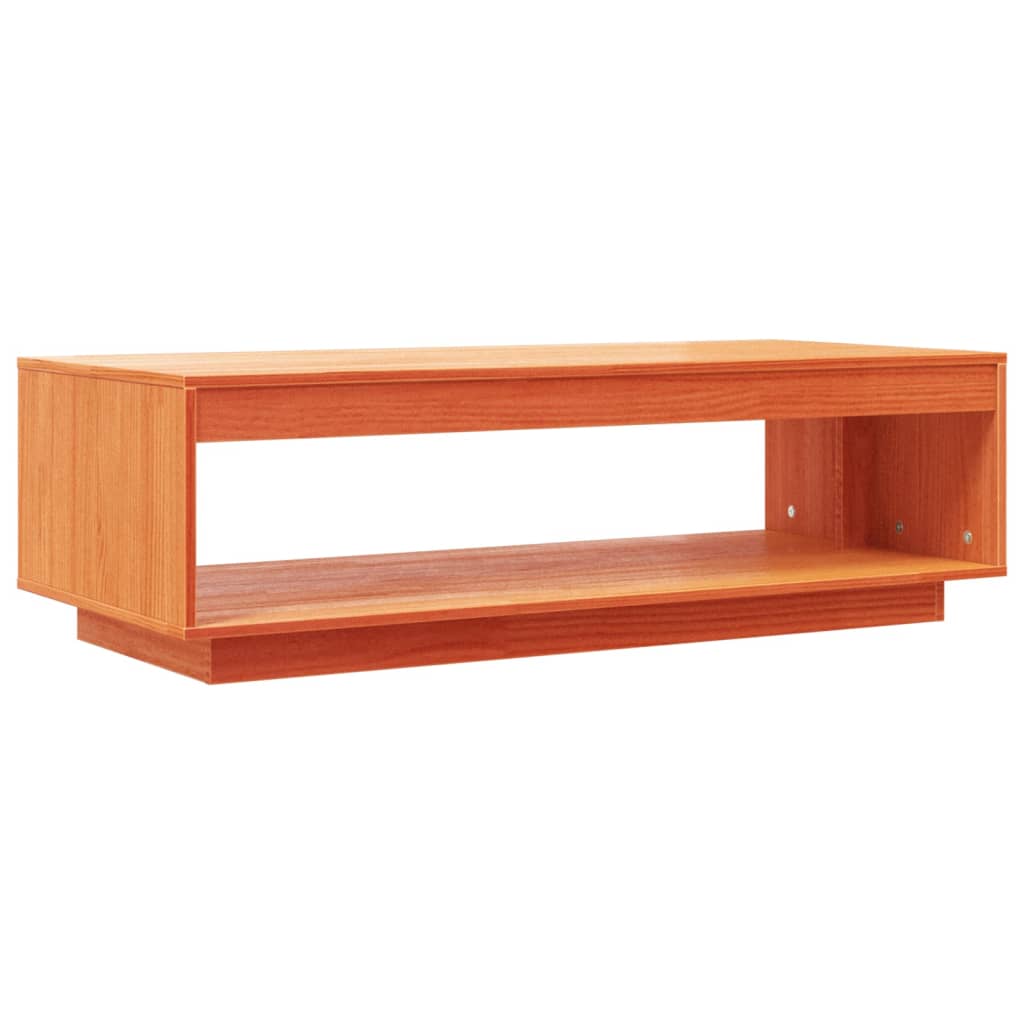 Salongbord Sofabord Tre heltre furu voksbrun 110x50x33,5 cm